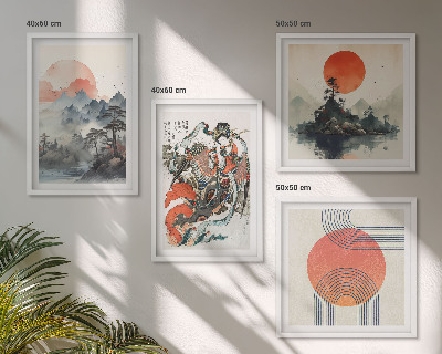 Pripravljena stenska galerija Azijske pokrajine japandi
