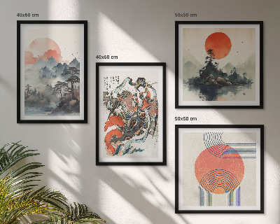 Pripravljena stenska galerija Azijske pokrajine japandi