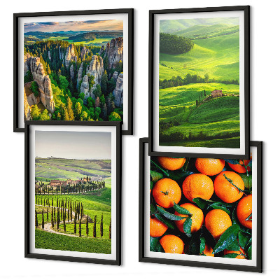 Set 4 slik v okvirju Italijansko podeželje pomaranče narava