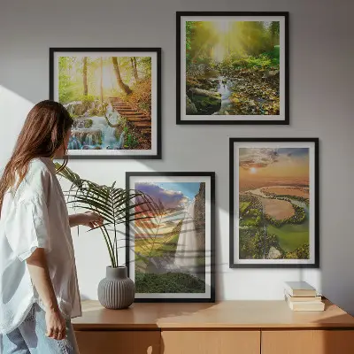 Pripravljena stenska galerija slika Slap Oranžne gore