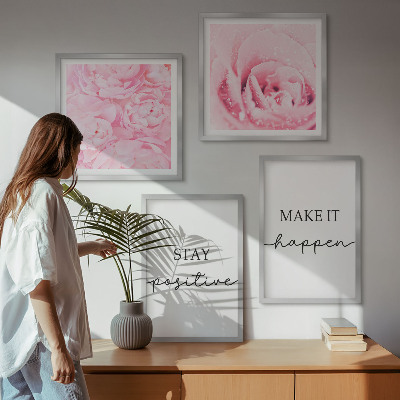 Pripravljena stenska galerija Minimalistično rožnato cvetje