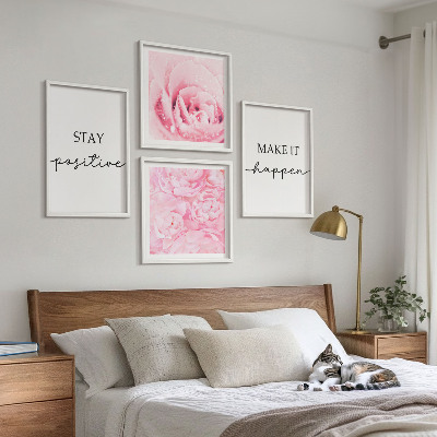 Pripravljena stenska galerija Minimalistično rožnato cvetje