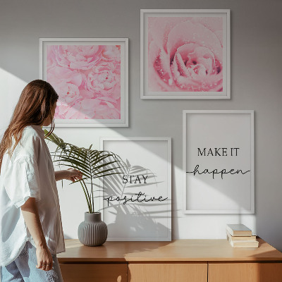 Pripravljena stenska galerija Minimalistično rožnato cvetje