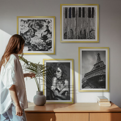 Pripravljena stenska galerija Portret ženske z Eifflovo vrtnico