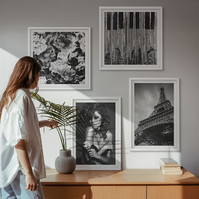Pripravljena stenska galerija Portret ženske z Eifflovo vrtnico