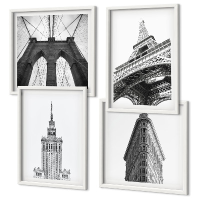 Set 4 slik v okvirju Črno-beli minimalizem v arhitekturi