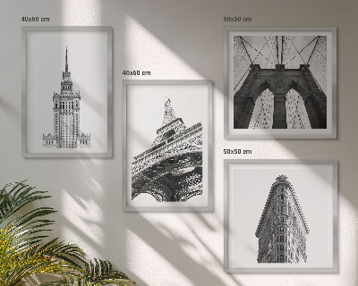 Set 4 slik v okvirju Črno-beli minimalizem v arhitekturi