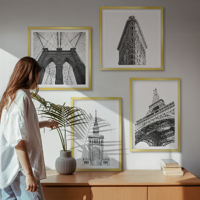 Set 4 slik v okvirju Črno-beli minimalizem v arhitekturi