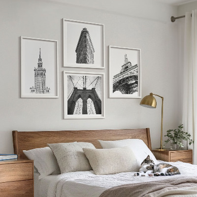 Set 4 slik v okvirju Črno-beli minimalizem v arhitekturi