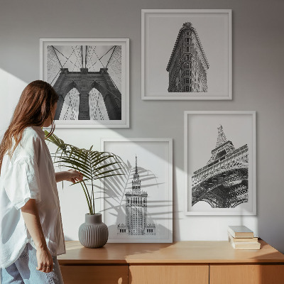 Set 4 slik v okvirju Črno-beli minimalizem v arhitekturi