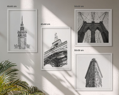 Set 4 slik v okvirju Črno-beli minimalizem v arhitekturi