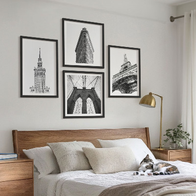 Set 4 slik v okvirju Črno-beli minimalizem v arhitekturi