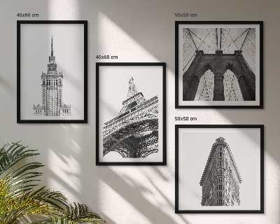 Set 4 slik v okvirju Črno-beli minimalizem v arhitekturi