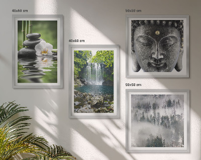 Pripravljena stenska galerija Harmonija narave kamni voda Buda