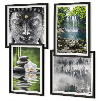 Pripravljena stenska galerija Harmonija narave kamni voda Buda