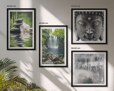 Pripravljena stenska galerija Harmonija narave kamni voda Buda
