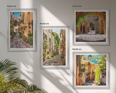 Pripravljena stenska galerija Italijanske ulice, cvetje, arhitektura