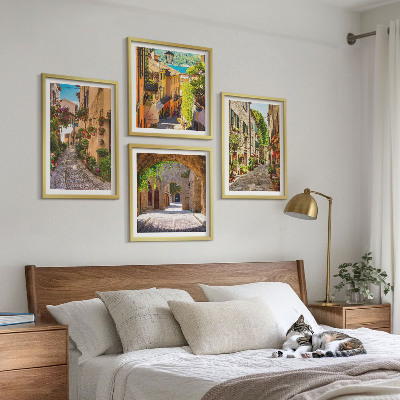Pripravljena stenska galerija Italijanske ulice, cvetje, arhitektura