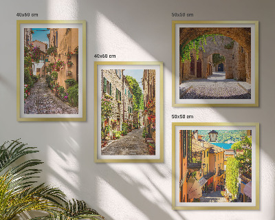 Pripravljena stenska galerija Italijanske ulice, cvetje, arhitektura