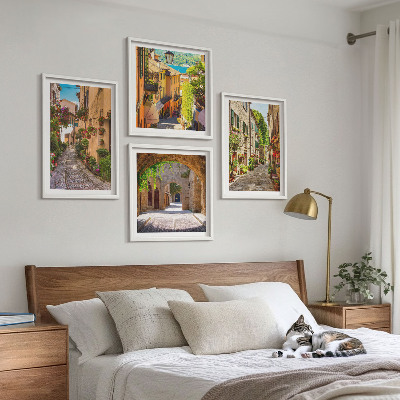Pripravljena stenska galerija Italijanske ulice, cvetje, arhitektura