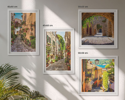 Pripravljena stenska galerija Italijanske ulice, cvetje, arhitektura
