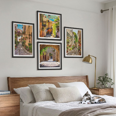 Pripravljena stenska galerija Italijanske ulice, cvetje, arhitektura