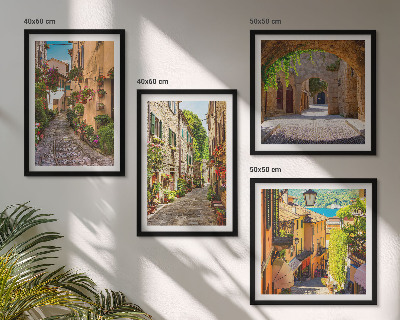 Pripravljena stenska galerija Italijanske ulice, cvetje, arhitektura
