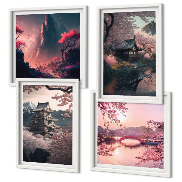 Set 4 slik v okvirju Fantazijske pokrajine Japonske