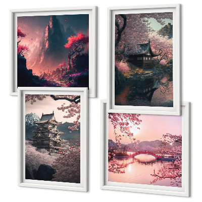 Set 4 slik v okvirju Fantazijske pokrajine Japonske