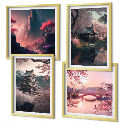 Set 4 slik v okvirju Fantazijske pokrajine Japonske