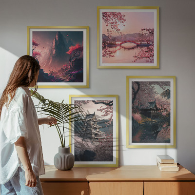 Set 4 slik v okvirju Fantazijske pokrajine Japonske
