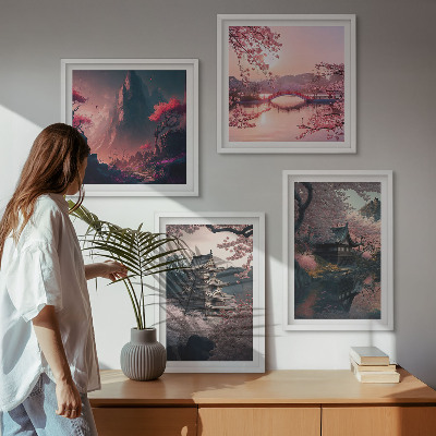 Set 4 slik v okvirju Fantazijske pokrajine Japonske