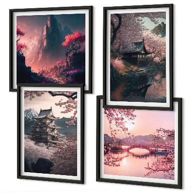Set 4 slik v okvirju Fantazijske pokrajine Japonske