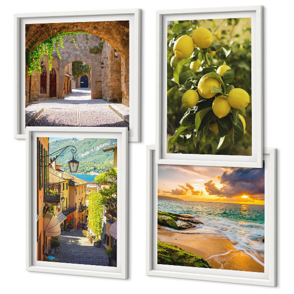 Pripravljena stenska galerija Slikovite ulice ob morju, plaža
