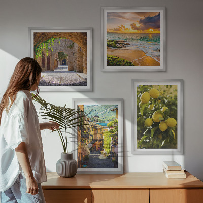 Pripravljena stenska galerija Slikovite ulice ob morju, plaža