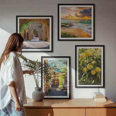 Pripravljena stenska galerija Slikovite ulice ob morju, plaža