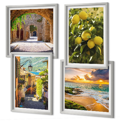 Pripravljena stenska galerija Slikovite ulice ob morju, plaža