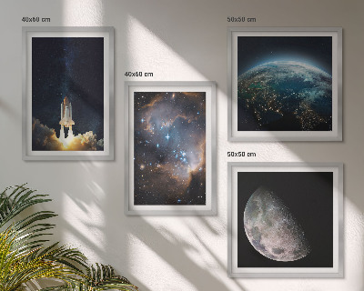 Pripravljena stenska galerija Vesolje Zemlja raketa galaksija