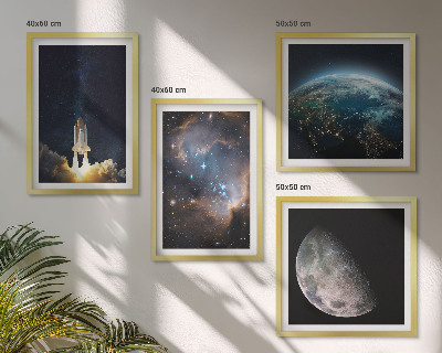 Pripravljena stenska galerija Vesolje Zemlja raketa galaksija