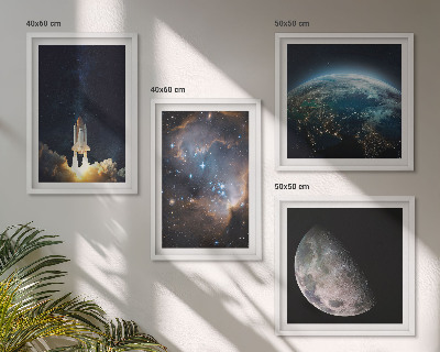 Pripravljena stenska galerija Vesolje Zemlja raketa galaksija
