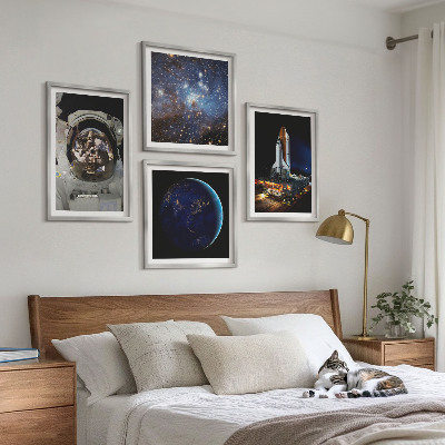Komplet slik nad zofo Raketa astronavta vesolja Zemlja