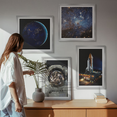 Komplet slik nad zofo Raketa astronavta vesolja Zemlja