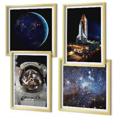 Komplet slik nad zofo Raketa astronavta vesolja Zemlja