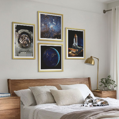 Komplet slik nad zofo Raketa astronavta vesolja Zemlja