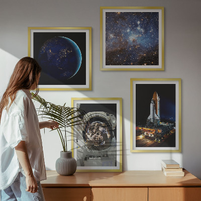 Komplet slik nad zofo Raketa astronavta vesolja Zemlja