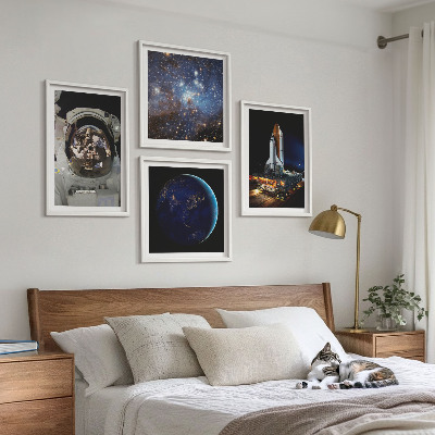 Komplet slik nad zofo Raketa astronavta vesolja Zemlja