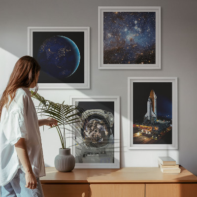 Komplet slik nad zofo Raketa astronavta vesolja Zemlja