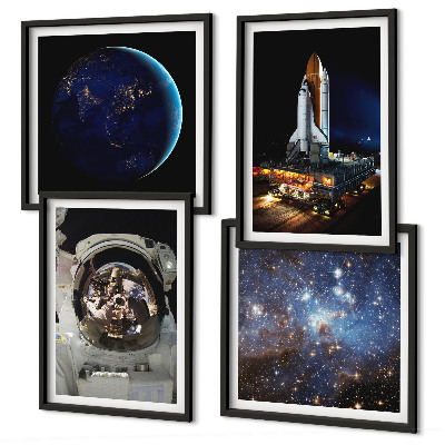 Komplet slik nad zofo Raketa astronavta vesolja Zemlja