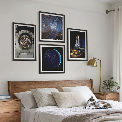 Komplet slik nad zofo Raketa astronavta vesolja Zemlja