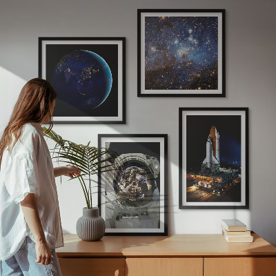 Komplet slik nad zofo Raketa astronavta vesolja Zemlja